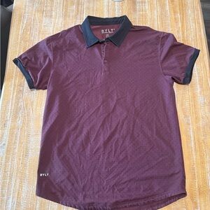 BYLT Basics Maroon Polo with Black Trim